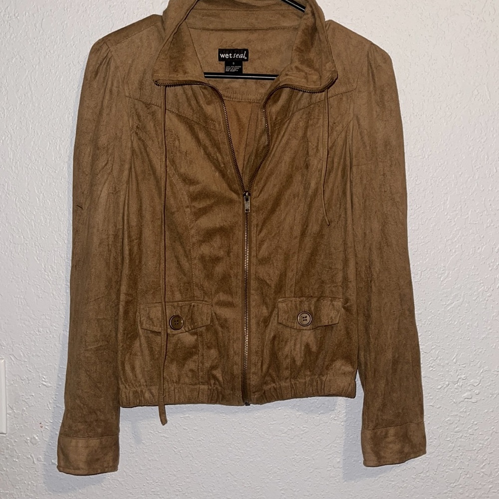 Brown felt jacket. Wetseal. Small.